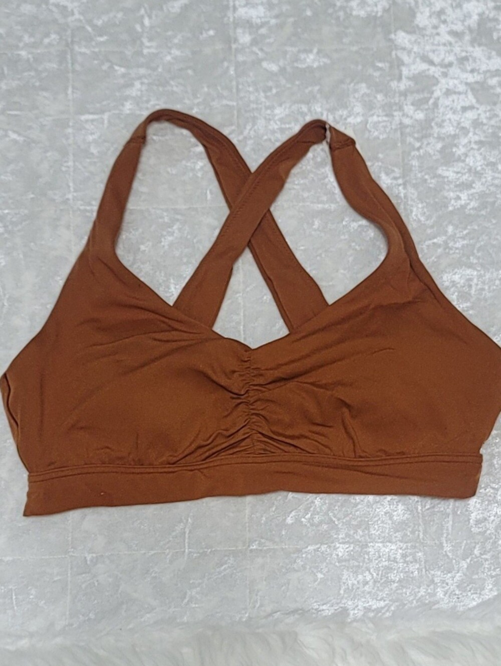 NWT Aerie Offline Burnt Orange Crisscross Back Medium Support Sports Bra Sz L